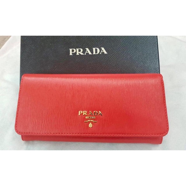 Original PRADA wallet - RED | Shopee Philippines