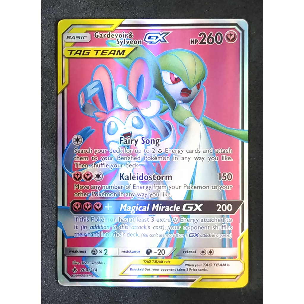 Gardevoir & Sylveon Tag Team GX 204/214 Cernit & Nimfia Pokemon Card ...