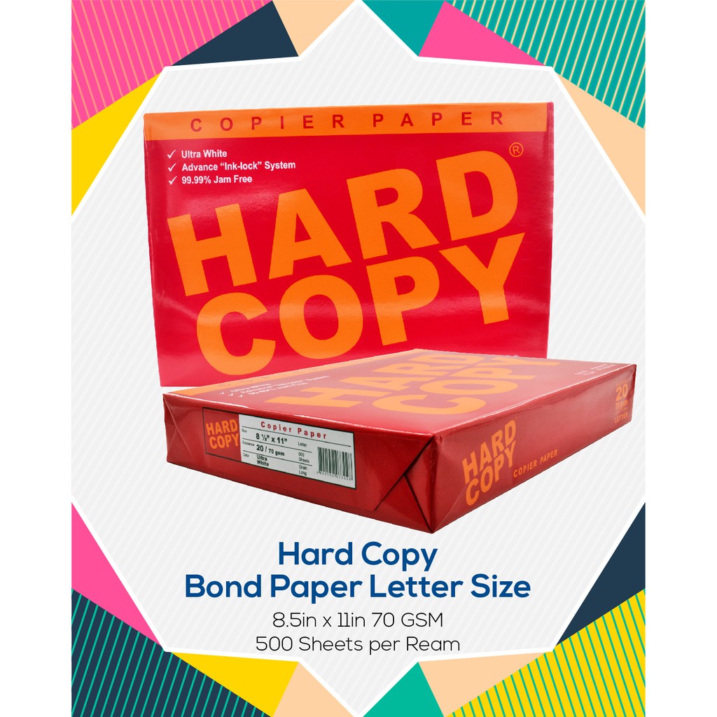 Hard Copy Bond Paper Short / Letter Size 1 Ream | Shopee ...