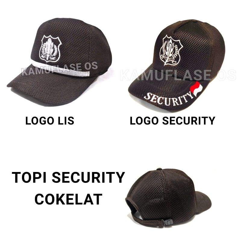 HITAM Wholesaler! Security Hat Black And Brown Embroidered SECURITY Hat