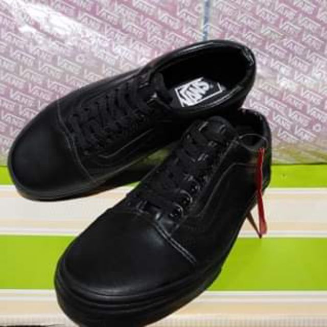 mens vans black leather