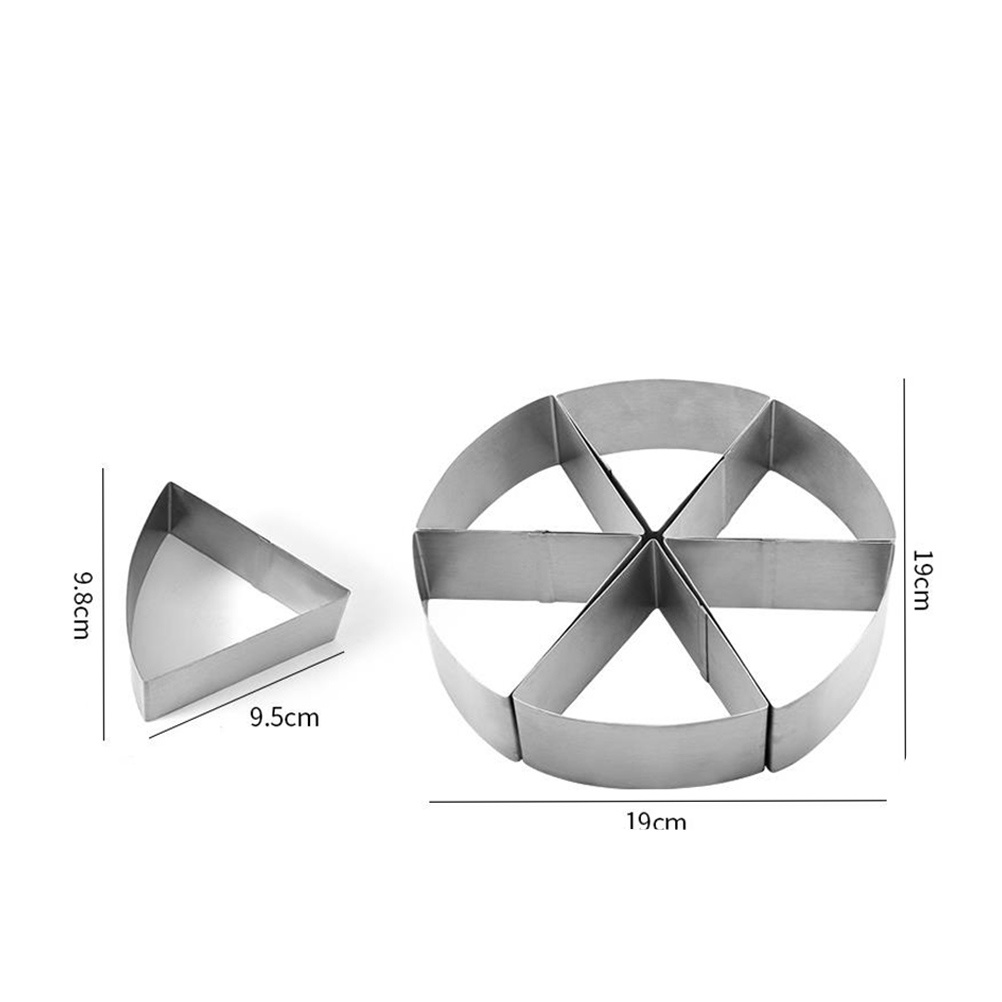 6Pcs Stainless Steel Round Cake Cutting Mould Triangle Mousse Cutter Cutting Tool