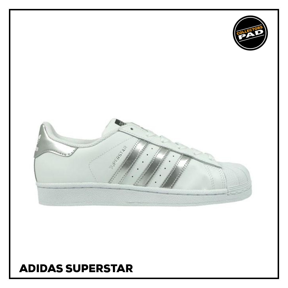 adidas superstar womens silver stripes