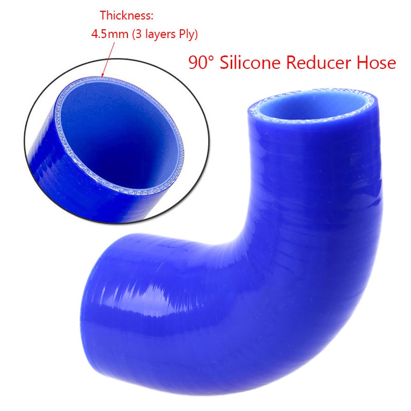 2 to 2.5 Blue 90 Degree Elbow 3-Ply Silicone Hose for Turbo/Intercooler/Intake Piping 