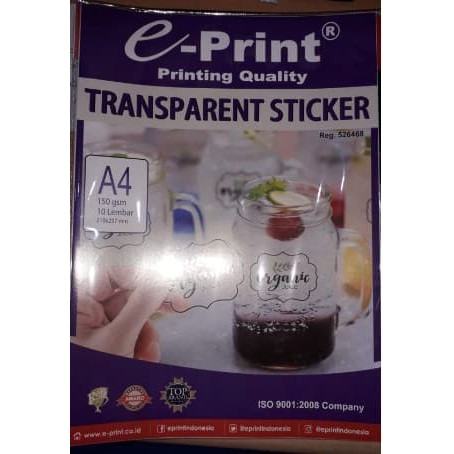 e print transparent sticker