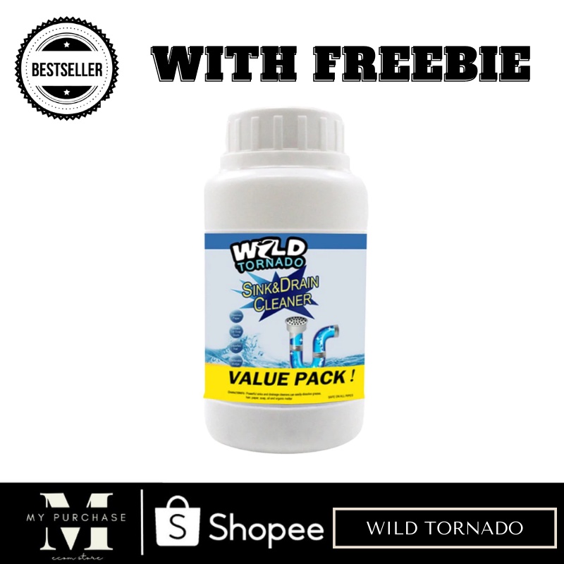 Wild Tornado Sink/World Quick Pass Drain Cleaner Chemical Powder