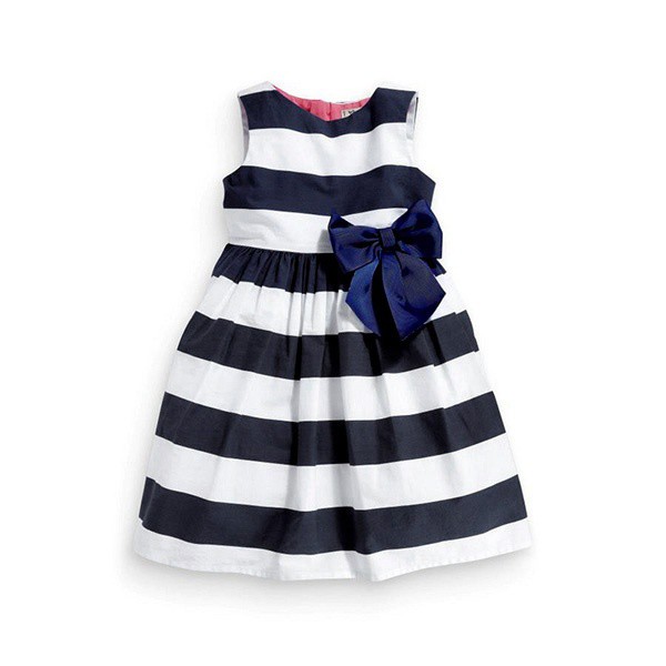 blue and white striped summer dress