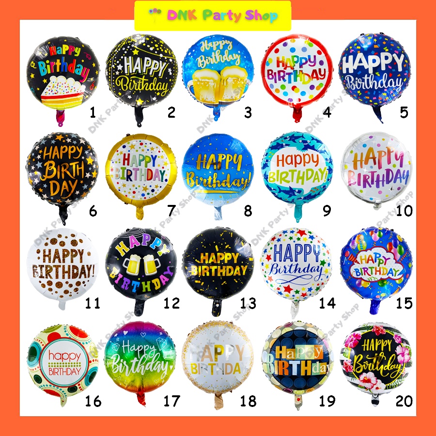 Happy Birthday Mylar Foil Balloon Size 18 Inches Party Decorations ...