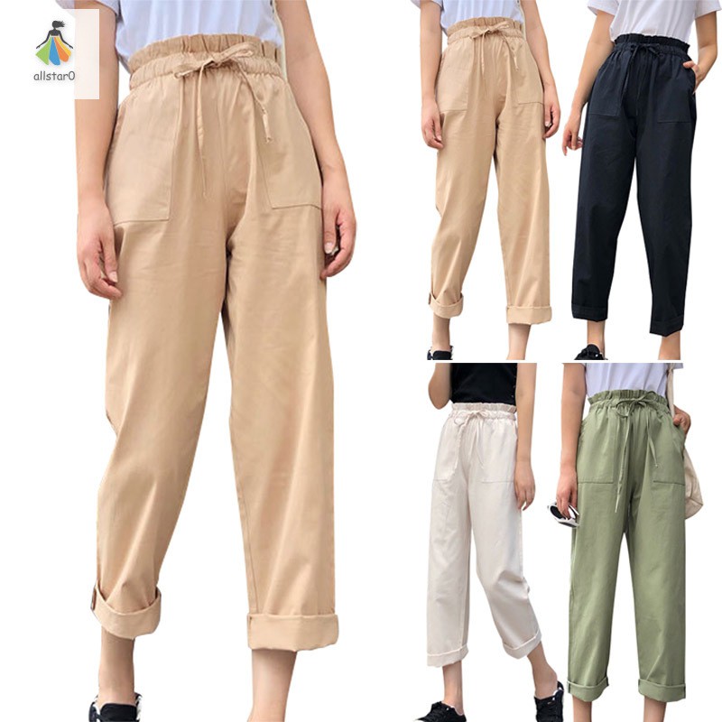 tan high waisted trousers