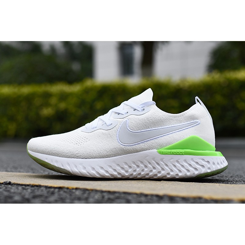 nike epic react flyknit 2 white green 