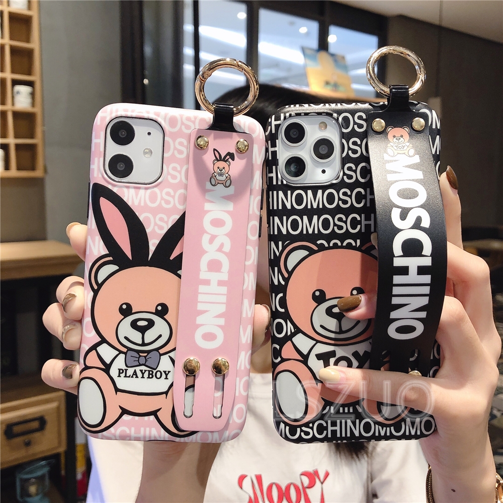 Fashion Moschino Muppet Bear Imd Wristband Soft Phone Case Cover For Iphone 12 Mini 12 Pro Max 11 Pro Max X Xs Xr Xsmax 8 7 Plus Se Shopee Philippines