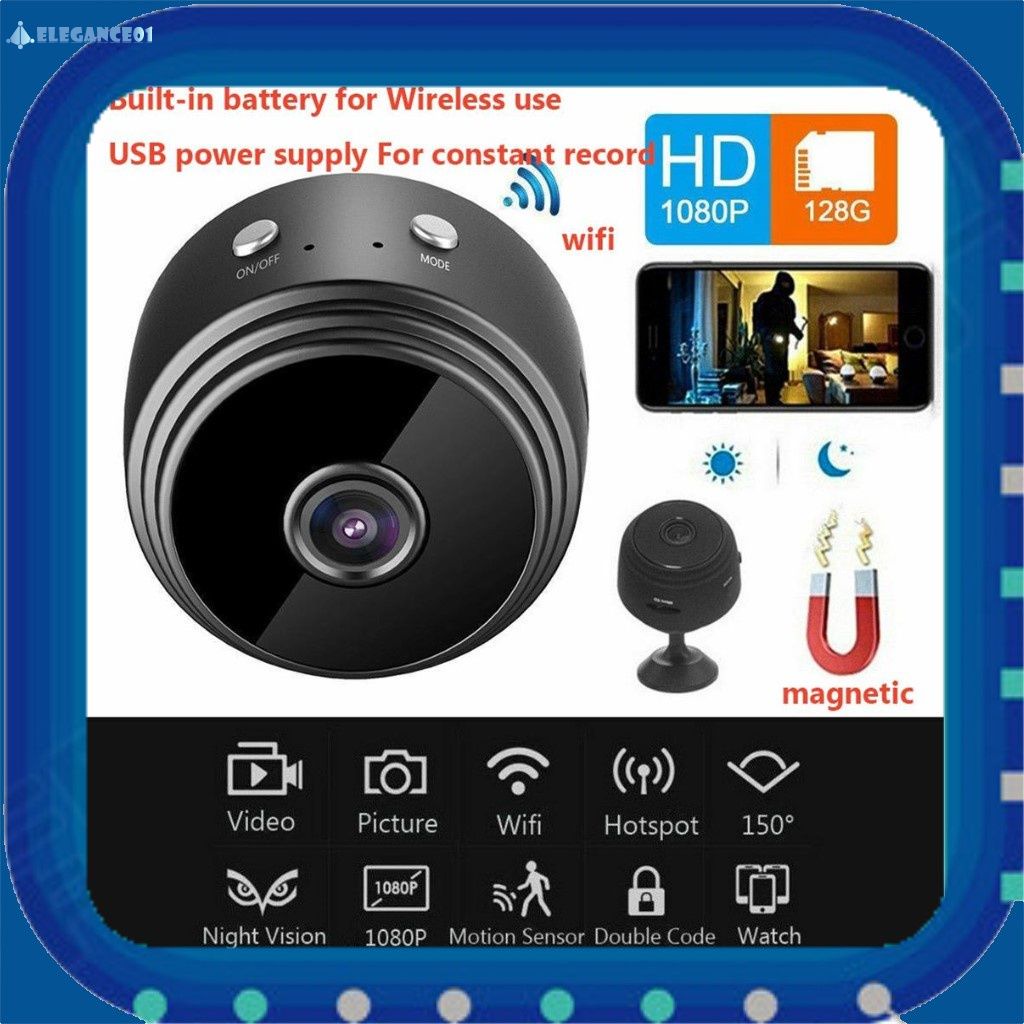 1080P HD Mini Spy IP WIFI Camera Wireless Hidden Infrared Night Vision Record