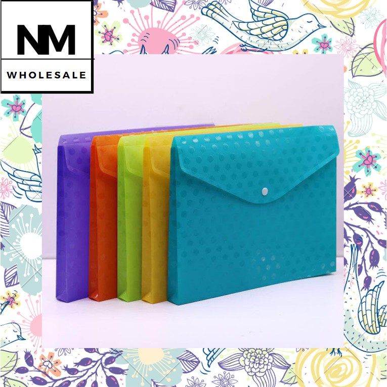 NM Polka dots design A4 Size Expanding Envelope File Folder Organizer Office School Supplies