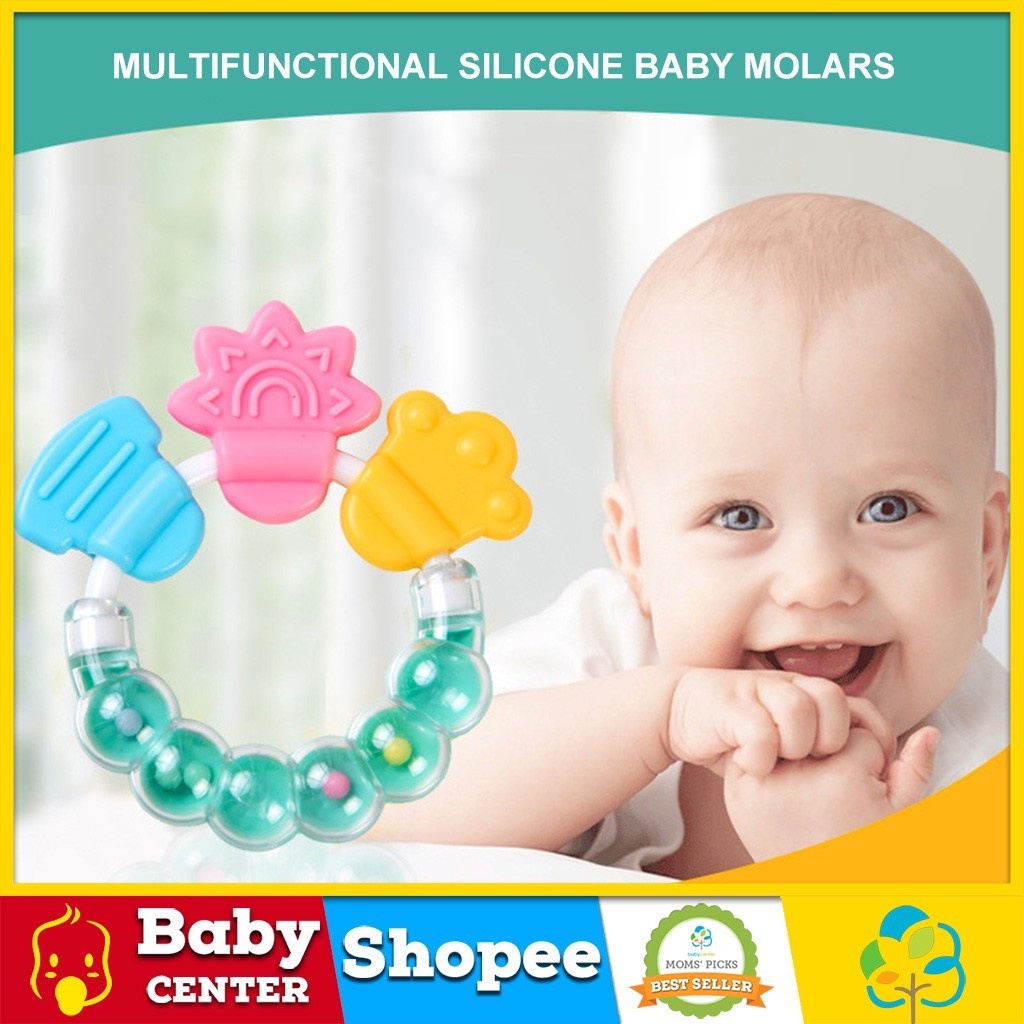 Gooday Baby Rattles Teether Toy Silicone teether Molar Rod handbell