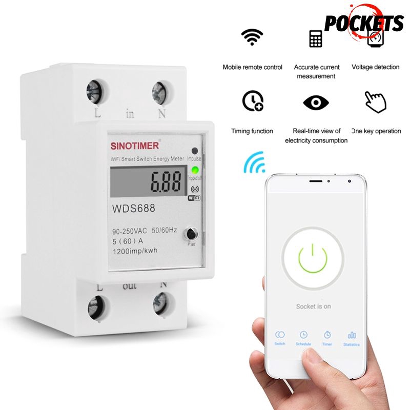 Ready Ps 90 250v Wifi Smart Metering Energy Meter Tuya Smart Life App Din Rail Single Phase Switch Shopee Philippines