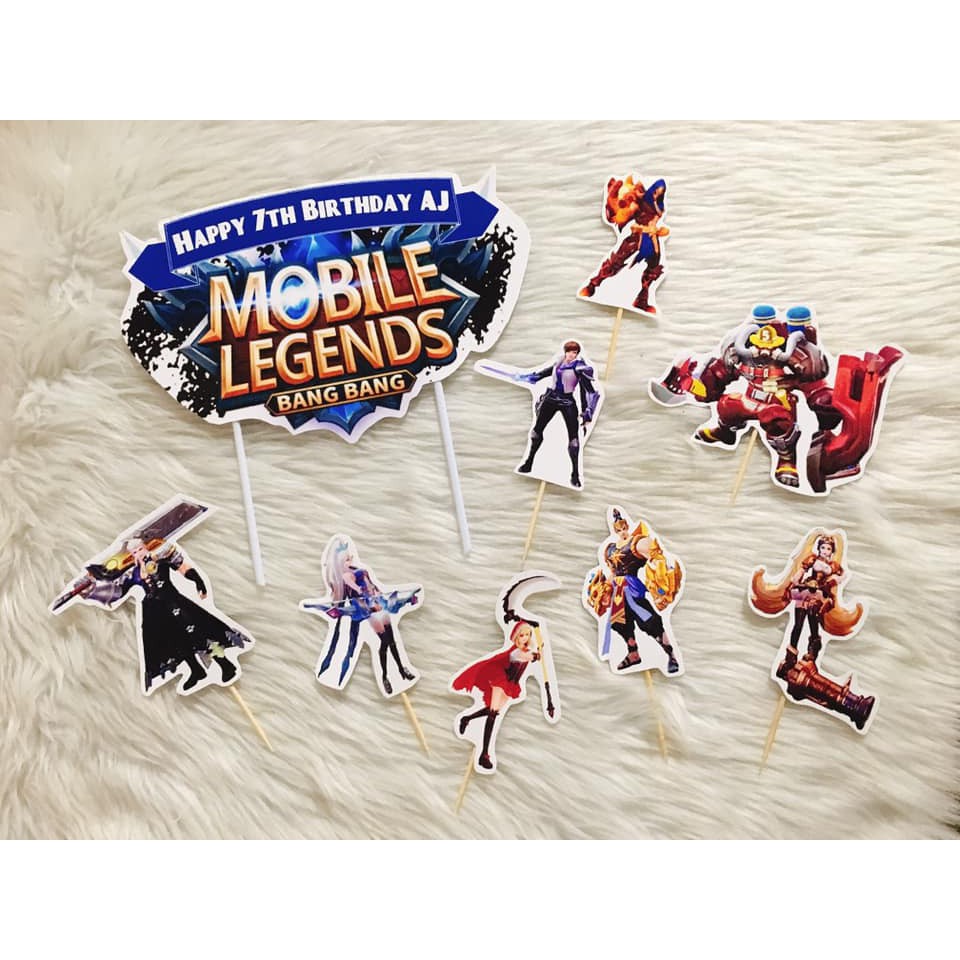 Mobile Legends personalized Waterproof Cake topper 9 pcs set (free ang ...