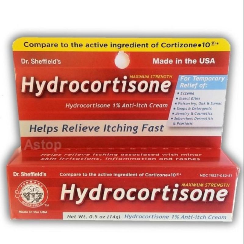 Hydrocortisone anti itch cream eczema psoriasis skin irritation 14g