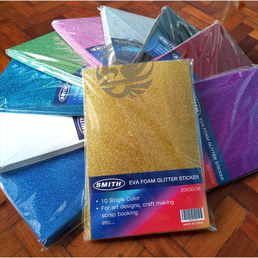 Glitter Sponge/Foam Sticker Paper [A4 size][5 & 10sheets/pack] Shopee