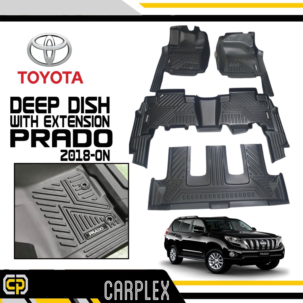 Carplex Toyota Prado 2018-2021 5D Deep Dish and Trunk Tray Car Matting ...