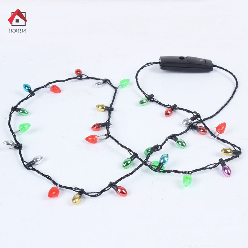 Details about   Light-Up Christmas Light Necklace with Flashing Bulbs 