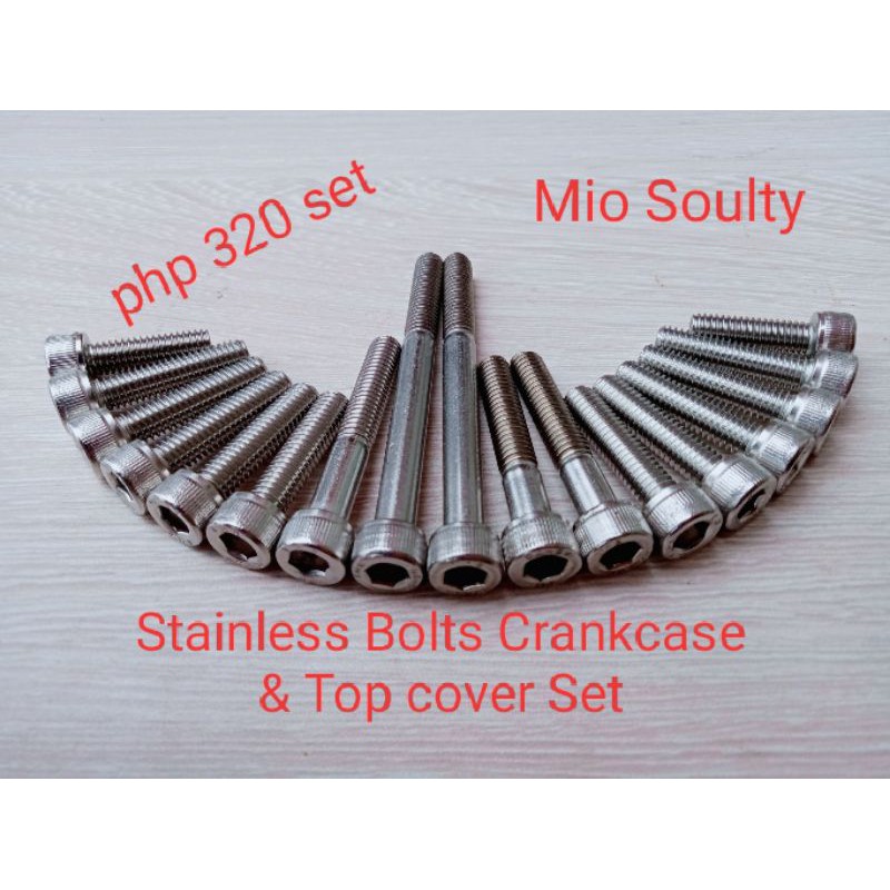Stainless bolts crankcase&top cover set Mio Soulty Shopee Philippines