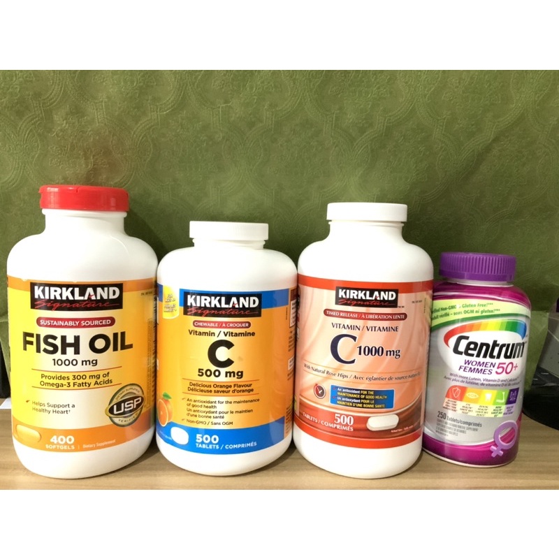 Kirkland Signature Vitamin C 500mg / 1000mg Fish Oil 1000mg / Centrum Women 50+ Shopee Philippines