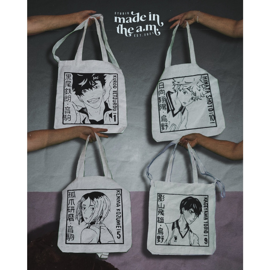 Haikyuu Collection Hand Painted Anime Tote Bags (Message us before checking  out ♡) | Shopee Philippines