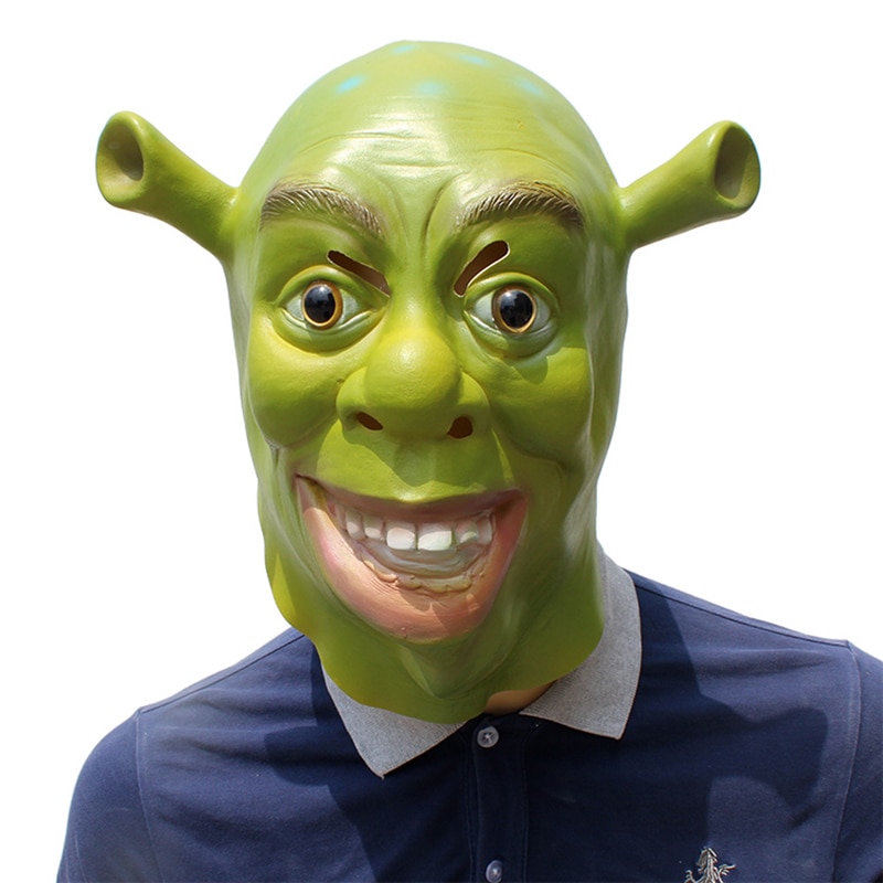 Green Shrek Latex Masks Movie Cosplay Prop Adult Animal Party Mask for Halloween Party Costume Fancy Dress Ball
