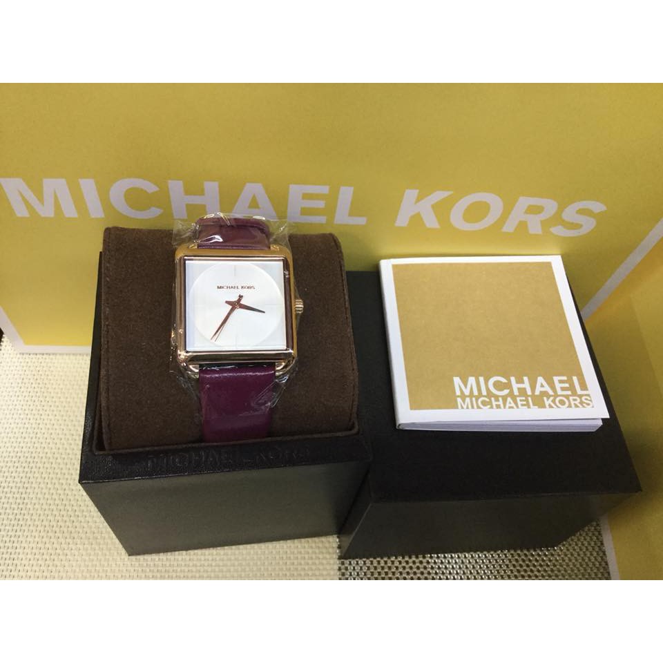 michael kors leather strap watch women's