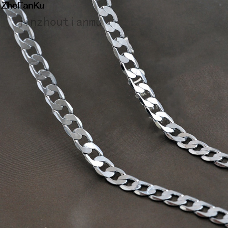 Jinzhoutianmu Mens Necklace Chain Stainless Steel 50cm Silver Color Necklace For Men Jewelry Gift Width 6 7 10mm Shopee Philippines