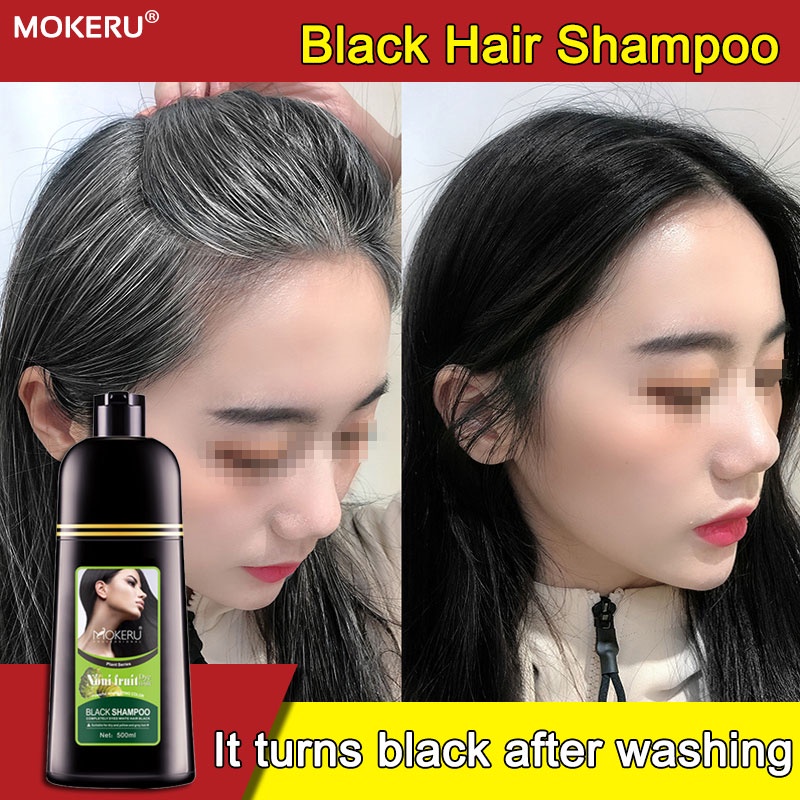 500ML】MOKERU Black Hair Dye Shampoo Effective White Hair Turns to Black Hair  Dye Hair Colorin | Shopee Philippines