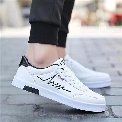 men shoes Korean fashion rubber sneakers Low cut white shoes for men ...