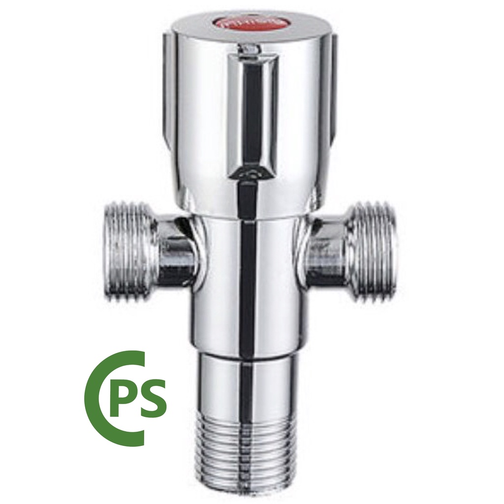 Heavy duty Chrome Stainless Two Way Angle Valve, 1/2"x 1/2" double
