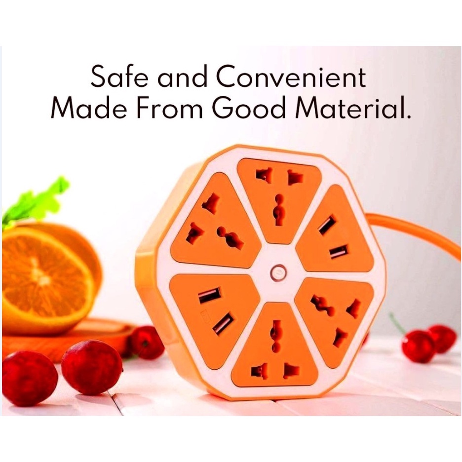 Extension Cord With MultiSockets & 4 USB Ports Universal Multiple