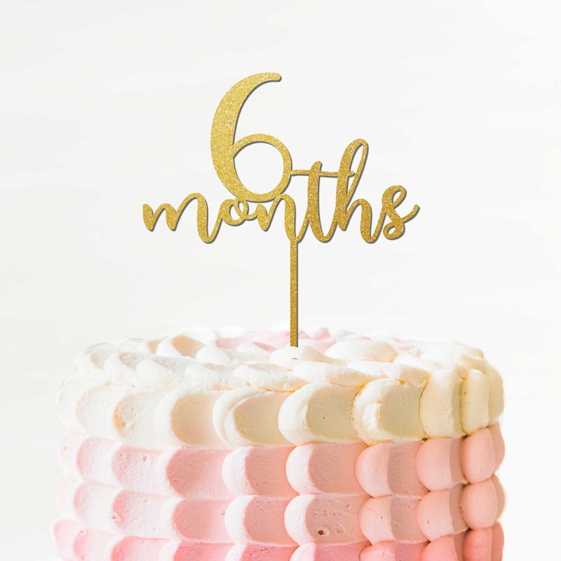 6 Months Cake Topper 1 2 Birthday Gold Glitter Topper Half Birthday Cake Topper Glitter Banner Cake Shopee Philippines