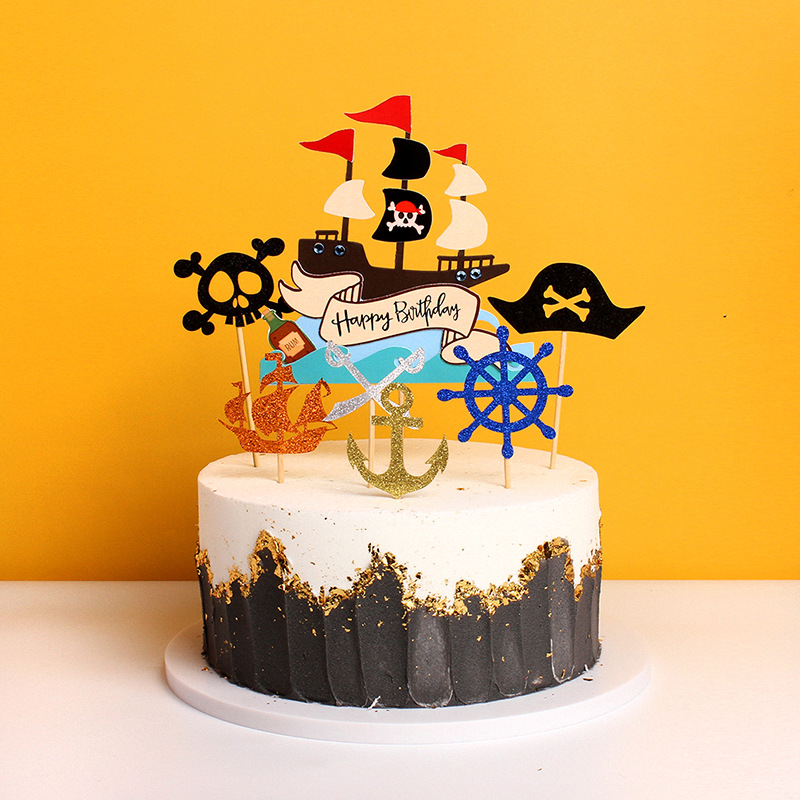 6pcs Set Anime One Piece Pirate Boat Anchor Skull Cake Topper Party Decoration Shopee Philippines