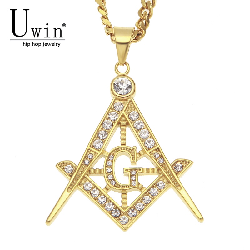 Freemason UWIN Stainless Steel Freemason Masonic Pendant Mens Hip hop ...