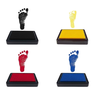 【BY】Baby Handprint and Footprint Ink Pads - 4 Color - Non Toxic and Safe Print Kits for Babies - Easy to wash Off