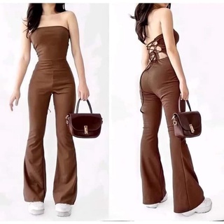 ALINA TUBE CRISSCROSS BACK SEXY JUMPSUIT KNITTED