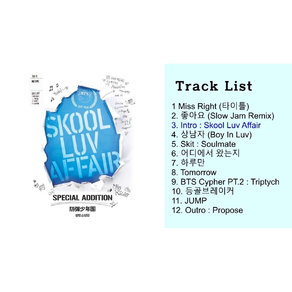 Bts Bangtan Boys Skool Luv Affair Special Addition Korean Music Shopee Philippines