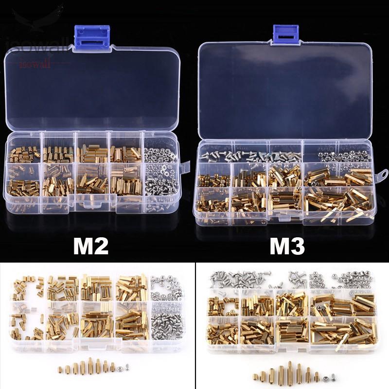 Details about   300pcs M2 Brass Standoff Kit Hex Column Spacer Screw Nut Assortment with Box 