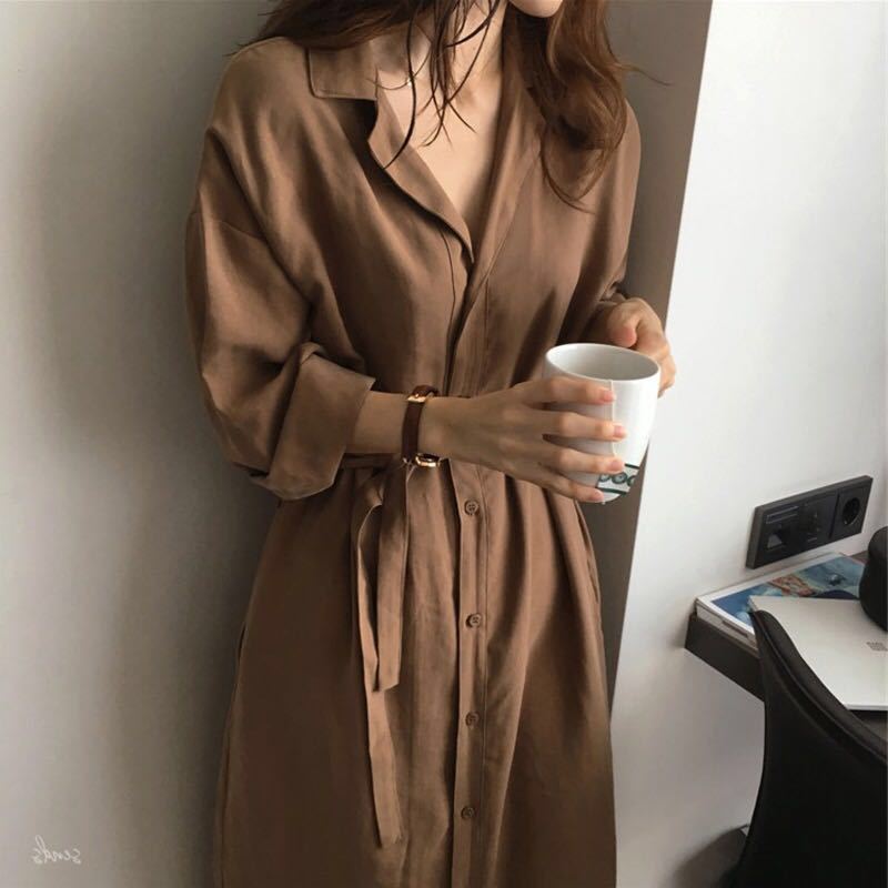 aesthetic brown dress