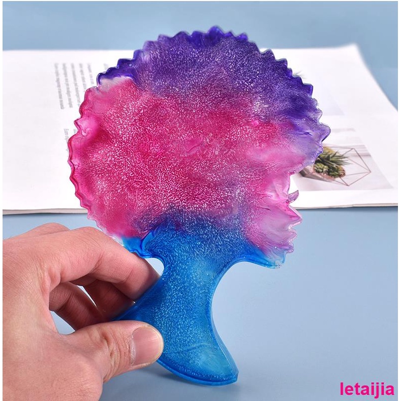 diy Crystal Epoxy Mold Explosion Head Black Female Swing Table Jewelry Silicone