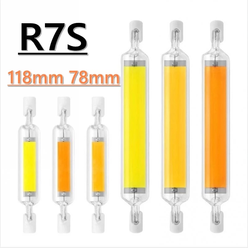 10/20W 110/120V Highlight R7S COB Horizontal Plug Lamp Glass Warm White / Cool White Replace Halogen Lamp For Home #shopee42