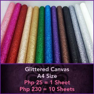 Glittered Canvas Faux Leather - 11x8.5”