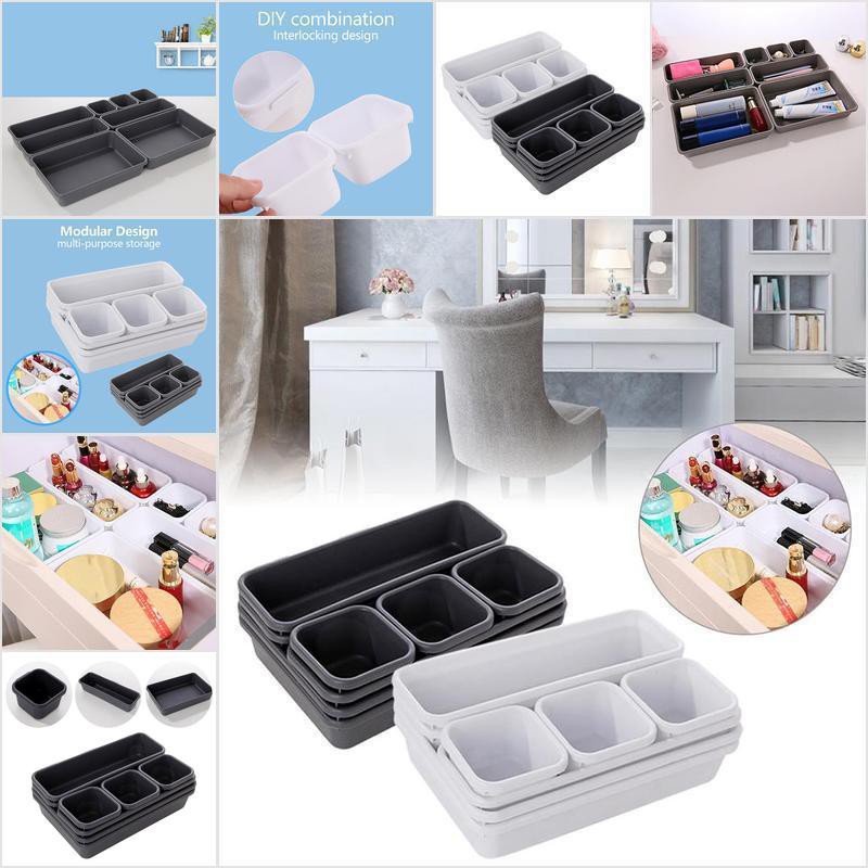 8pcs Set Organizer Box Trays Drawer Organizer Storage Box Tray Cutlery ...