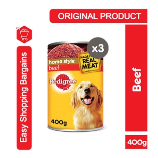 PEDIGREE Beef Wet Can Dog Food Set of 3 (400g)