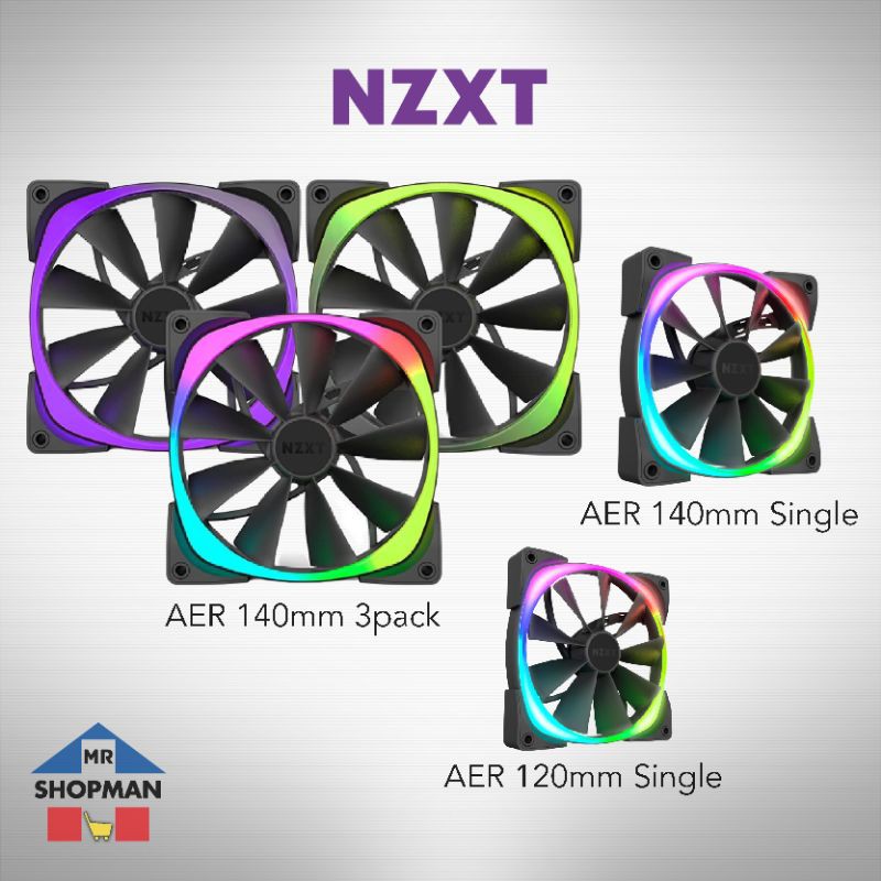 Frustration attribut Stille NZXT AER 2 RGB Fan 120mm 140mm Black White Single / Twin / Triple Pack |  Shopee Philippines
