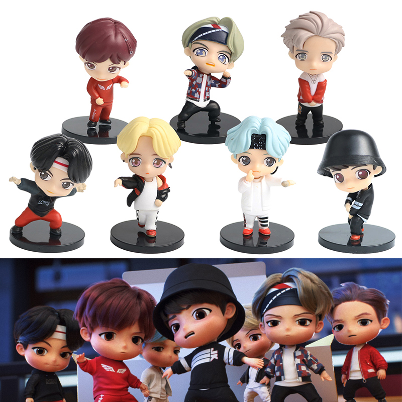 7Pcs/Set BTS TinyTAN Mini Figure Bangtan Boys Groups BTS