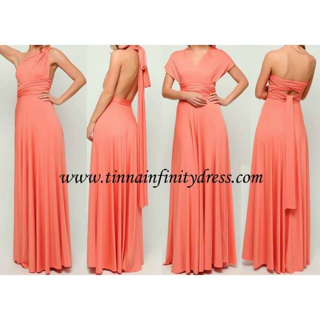 infinity dress coral peach